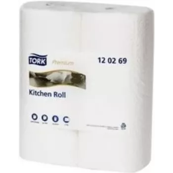 Tork Extra Absorbējošs Virtuves Rullis 2-Kārtu Balts 174 Loksnes 40m (120269)