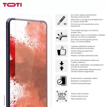 TOTI Rūdītais stikls 2D ekrāna aizsargs Samsung Galaxy A15/A15 5G, caurspīdīgs