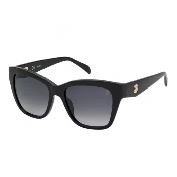 TOUS sieviešu saulesbrilles STOB40-540700 - Acetāta rāmis, polikarbonāta lēcas, UV400 aizsardzība, 54 mm lēcas platums, melna/pelēka