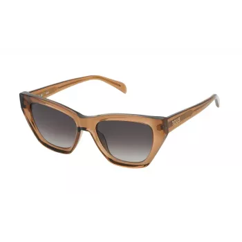 TOUS Sieviešu saulesbrilles STOB85-530D67 Brown Havana Butterfly Acetate Frame ar Brown Gradient Polycarbonate Lēcām 53/15/140 mm