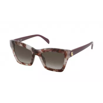 TOUS sieviešu saulesbrilles STOC17-520Z02 Havana Acetāta Kvadrātveida Rāmis Brūni Gradienta Lēcas 52/20/140 mm