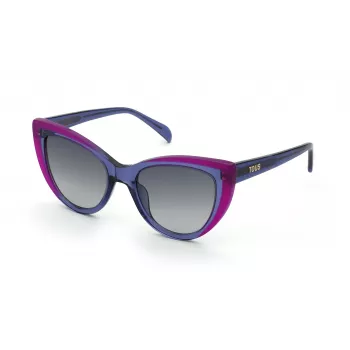 TOUS Women's Sunglasses STOC34V5306PJ - Havana Brown Acetate Frame, Brown Gradient Lens, 53mm