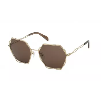 TOUS Women Sunglasses STO445-57300K Brown Havana Geometric Full Rim
