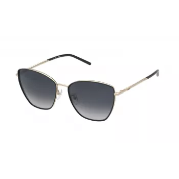 TOUS Women Sunglasses STO459-570300 Rectangular Acetate Black Frame Grey Lens 57/17/140 mm UV400