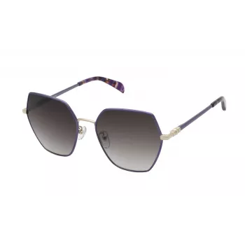 TOUS Women Sunglasses STO461-570E66 Havana Brown Acetate Full Rim Modified Square