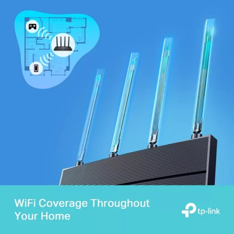 TP-Link Archer AX18 divu joslu Gigabit bezvadu maršrutētājs (2,4 GHz / 5 GHz), melnā krāsā