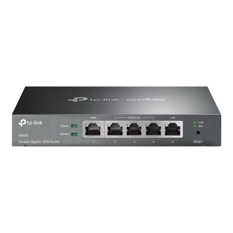 TP-LINK ER605 SafeStream Router - Gigabit VPN Router ar 4 portu slēdzi, 3 WAN portiem, sienas montāžai