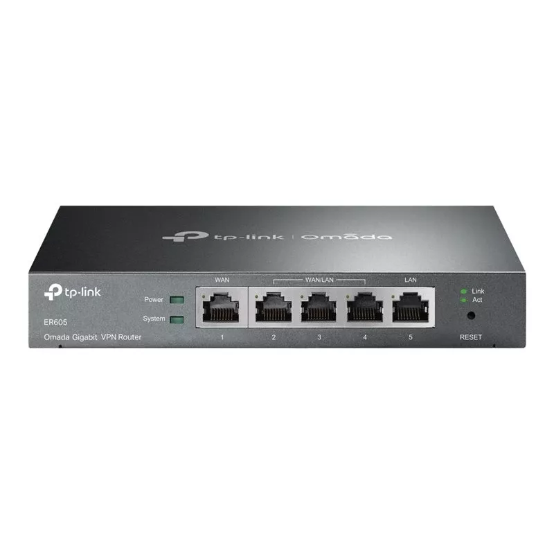 TP-LINK ER605 SafeStream Router - Gigabit VPN Router ar 4 portu slēdzi, 3 WAN portiem, sienas montāžai