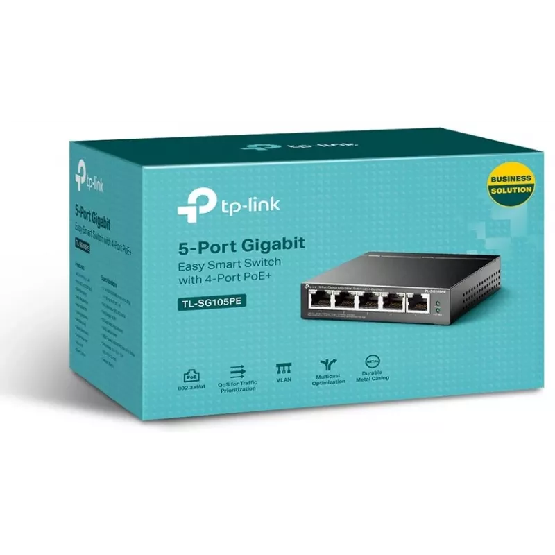 TP-Link TL-SG105PE Easy Smart Gigabit Switch ar 4 PoE+ portiem