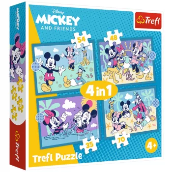 TREFL Puzzle - 4-in-1 – Funny Adventures of Mickey Mouse – Trefl 34669