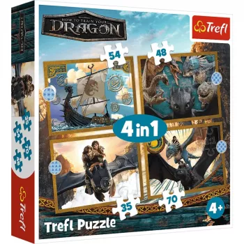 TREFL PUZZLE 4-in-1 Game - Dragon Days - Trefl 34678