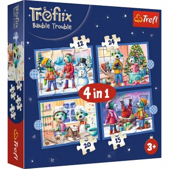 TREFL PUZZLE 4-in-1 Puzzle – It's Snowing at the Trefliks' – Trefl 34657