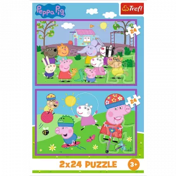 TREFL PUZZLE Puzzle - 2x24 - Peppa on the playground - Peppa Pig 34435