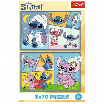 TREFL PUZZLE Puzzle 2x70 There's no boredom with Stitch Disney Lilo Stitch Trefl 34444