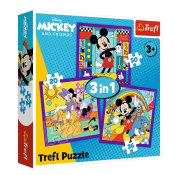 TREFL PUZZLE Puzzle – 3-in-1 (20, 36, 50 pieces) – Mickey and His Merry Team – Mickey Mouse and Friends – Trefl 34894