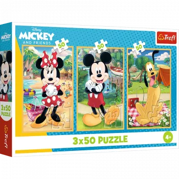 TREFL PUZZLE Puzzle - 3x50 - Mice on vacation Disney Trefl 34881