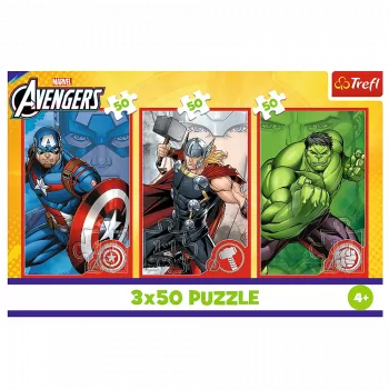 TREFL PUZZLE Puzzle - 3x50 - Your Hero / Disney Marvel The Avengers Trefl 34891