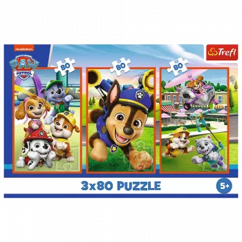 TREFL PUZZLE Puzlis - 3x80 - Suņu pakas Kucēnu Patruļa Trefl 34886