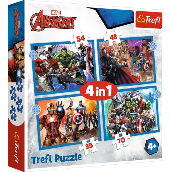 TREFL PUZZLE Puzle 4 in 1 Brave Avengers 26006