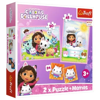 TREFL PUZZLE 4-in-1 Gabi ar kaķi - Gabi kaķu māja - Trefl 93382