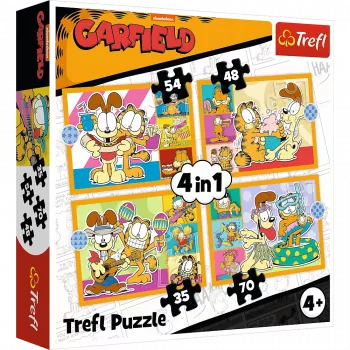 TREFL PUZZLE Puzzle 4-in-1 – Garfield Loves Lasagna – Trefl 34673