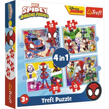 TREFL PUZZLE Puzzle - 4in1 (12, 15, 20, 24) - Ekipa Spidaya 34611