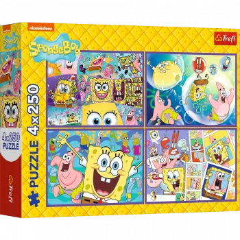 TREFL PUZZLE Puzzle - 4x250 - SpongeBob's Crazy World Trefl 13342