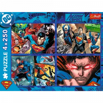 TREFL PUZZLE Puzle - 4x250 - Supermens Drosme - Warner Superman Trefl 13340
