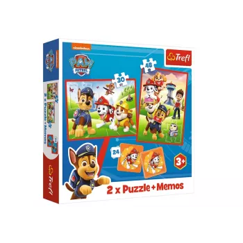 TREFL PUZZLE Puzzle + Memos 2in1 Paw Patrol Dog Team in Action