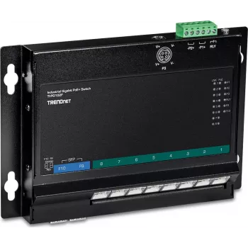 TRENDnet TI-PG102F rūpnieciskais 8 portu Gigabit PoE+ tīkla komutators