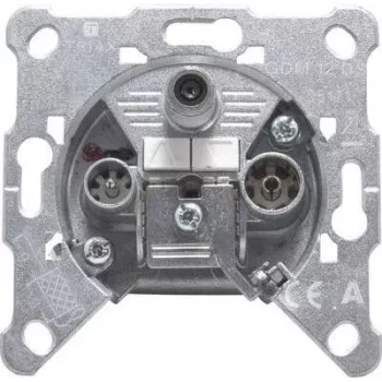 Triax GDM 12 multimediju gala kontaktligzda, 1x F-konektors, 1x IEC tēviņš, 1x IEC mātīte, iestrādājama, metāla korpuss, Class A ekranējums 306273