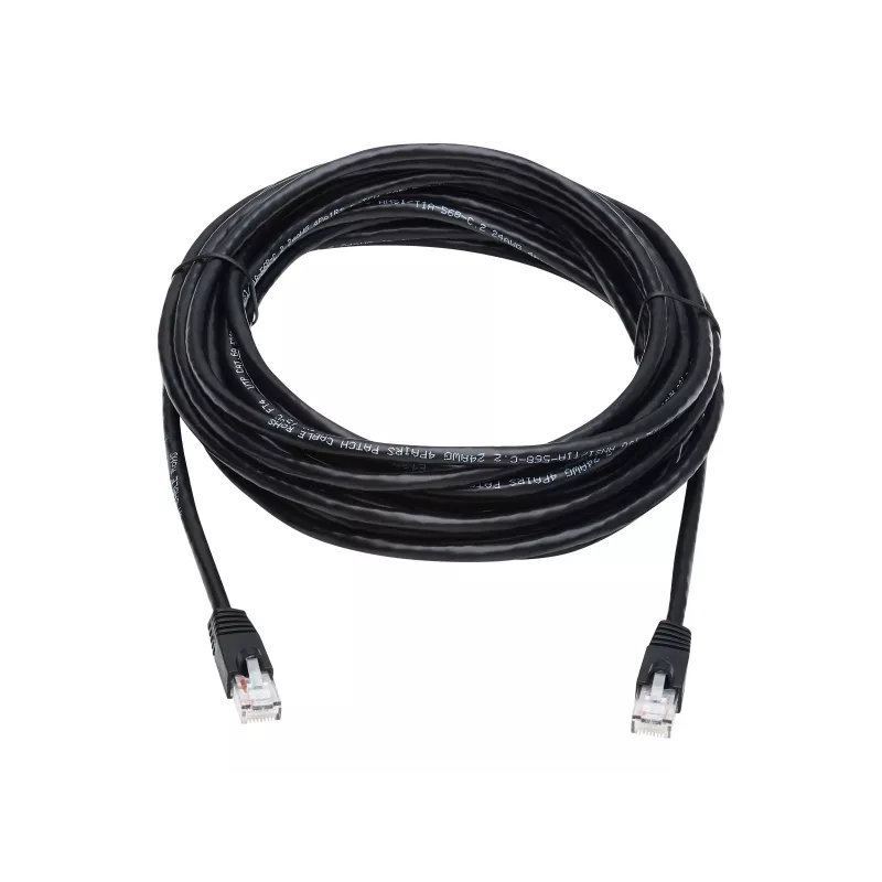 Tripp Lite N261-025-BK Cat6a 10G Snagless UTP Ethernet Cable (RJ45 M/M) - Melns, 25 pēdas