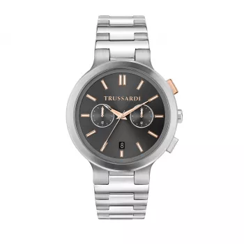 Trussardi vīriešu pulkstenis R2453164005 43mm zils ciparnīca zila ādas siksniņa kvarcs