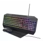 Trust GXT 791 vadu spēļu klaviatūras un peles komplekts - QWERTZ vācu izkārtojums, varavīksnes fona apgaismojums, 2400 DPI optiskā pele, melns 25284