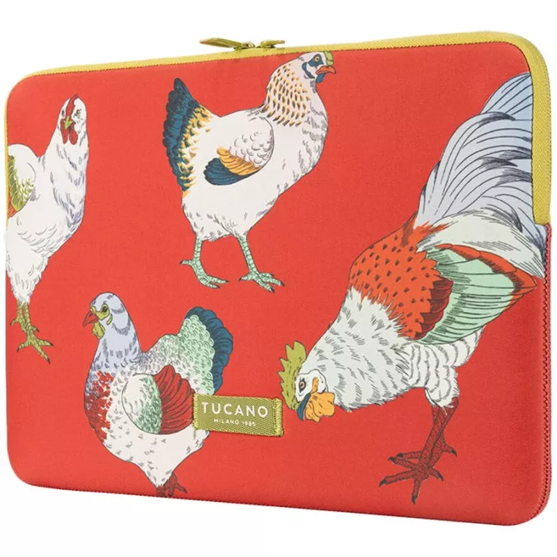 TUCANO SCHIZZO MacBook Air 15 collu / portatīvo datoru 13-14 collu futrālis, Fauna Galline oranžs