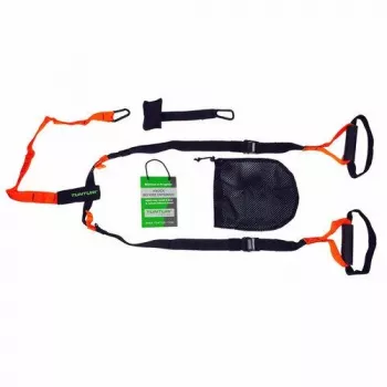 Tunturi 14TUSFU154 Suspension / Sling Trainer – regulējamas ķermeņa svara siksnas ar durvju enkuru, melns/dzeltens