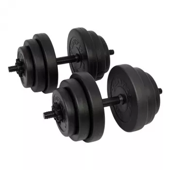Tunturi 28 kg vinila hanteles komplekts ar spinlock stieņiem