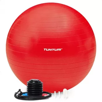 Tunturi Gymball Anti Burst Exercise Ball ar sūkni 55 cm, sarkans