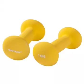 Tunturi neoprēna hanteles pāris 1,5 kg dzeltenas