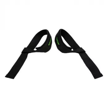 Tunturi Padded Weight Lifting Straps - 1 pāris, melns, neoprēna plaukstas atbalsts, 60 cm