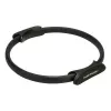 Tunturi Pilates Ring Black - elastīgs stiklašķiedras fitnesa riņķis ar EVA putu rokturiem vēdera, augšstilbu, roku, krūšu un sēžas muskuļiem - 38 cm diametrs, vidēja pretestība, viegls un pārnēsājams Pilates, jogai, spēka treniņiem