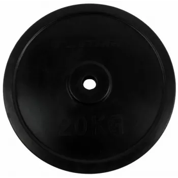 Tunturi Rubber Weight Disc 20 kg – Melns, ar gumijas pārklājumu (čuguna plāksne, 30 mm caurums)