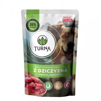 TURNA ar medījumu gaļu – mitrā suņu barība – 400g