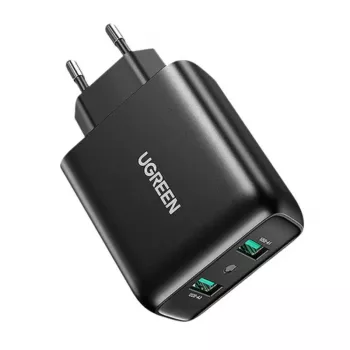 UGREEN 2xUSB-A 36W QC3.0 Sienas Lādētājs Melns CD161