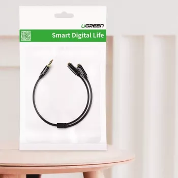UGREEN 3,5mm Headphone Splitter Cable AUX Y-Splitter 25cm Black (20816)