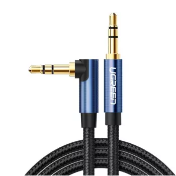 UGREEN Angled AUX Cable 2 x Mini Jack 3.5 mm 1m Blue (AV112)