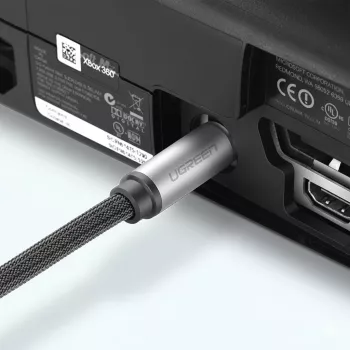 Ugreen AV108 10540 digitālais optiskais audio kabelis Toslink/SPDIF 2m pelēks