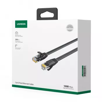 UGREEN Cat6 UTP Ethernet komutācijas kabelis RJ45, 15 m, melns