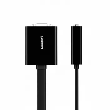 UGREEN DVI-D 24+1 uz VGA aktīvais video adapteris (vīrietis uz sievieti) – melns