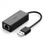 Ugreen ārējā tīkla karte RJ45 - USB 2.0 100 Mbps Ethernet Melna (CR110 20254)